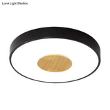Nordic Metal Led Ceiling Light - Circular Flush Mount With Acrylic Diffuser 12’/16’/19.5’