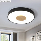 Nordic Metal Led Ceiling Light - Circular Flush Mount With Acrylic Diffuser 12’/16’/19.5’