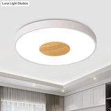 Nordic Metal Led Ceiling Light - Circular Flush Mount With Acrylic Diffuser 12’/16’/19.5’