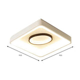 Nordic Metal Led Flush Mount Light - Bedroom Square/Rectangle & Oval Design 16/19.5/35.5 Wide