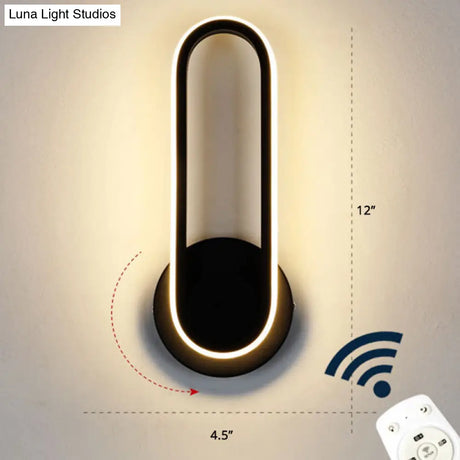 Nordic Metal Led Rotatable Oblong Wall Mount Lamp For Bedroom Lighting