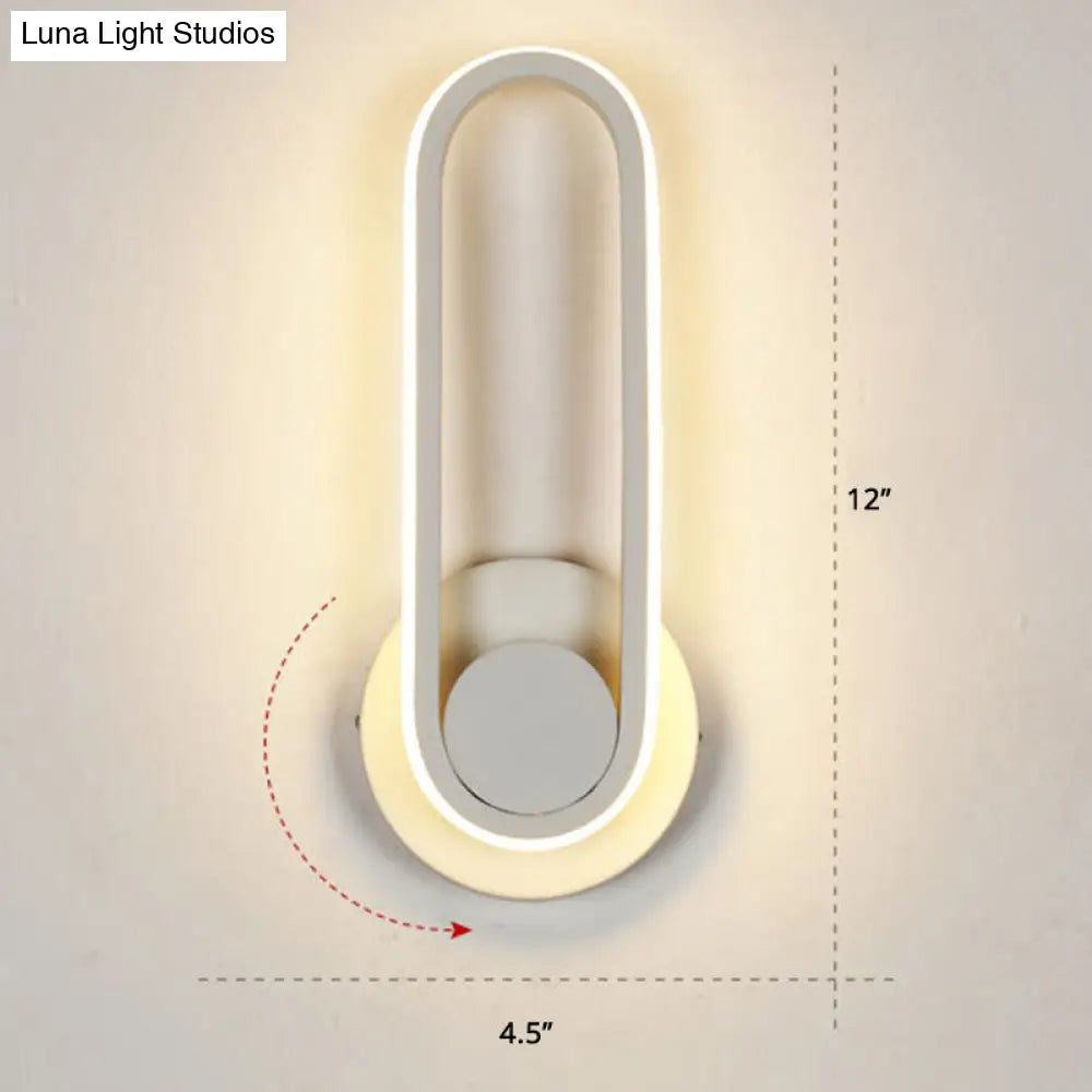 Nordic Metal Led Rotatable Oblong Wall Mount Lamp For Bedroom Lighting