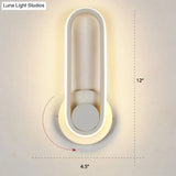 Nordic Metal Led Rotatable Oblong Wall Mount Lamp For Bedroom Lighting