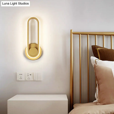 Nordic Metal Led Rotatable Oblong Wall Mount Lamp For Bedroom Lighting