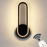 Nordic Metal Led Rotatable Oblong Wall Mount Lamp For Bedroom Lighting Black / Remote Control