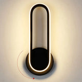 Nordic Metal Led Rotatable Oblong Wall Mount Lamp For Bedroom Lighting Black / Warm