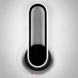 Nordic Metal Led Rotatable Oblong Wall Mount Lamp For Bedroom Lighting Black / White
