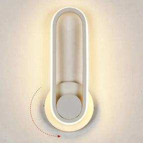 Nordic Metal Led Rotatable Oblong Wall Mount Lamp For Bedroom Lighting White / Warm