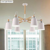 Nordic Metal Pendant Light Fixture - 6-Light Tapered Shade Design For Bedroom