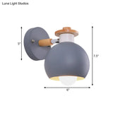 Nordic Metal Spherical Wall Lamp For Childs Bedroom Or Kindergarten