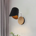 Nordic Metal Wall Sconce With Right Angle Arm And 1-Light White/Black Finish Black