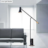 Nordic Metallic Hourglass Floor Lamp - Dark Blue-Black