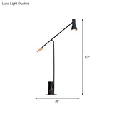 Nordic Metallic Hourglass Floor Lamp - Dark Blue-Black