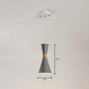 Nordic Metallic Hourglass Pendant Light - Stylish 1-Light Bedside Hanging Ceiling Fixture Grey