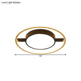Nordic Metallic Led Ceiling Lamp - Ring And Drum Flush Mount In Warm/White Light Options Black