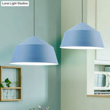 Nordic Metallic Pendant Lamp With Adjustable Cord For Hotel- Undertint Barn Light
