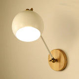 Nordic Metallic Wall Lamp With Adjustable Spherical Shade For Boutique - 1-Bulb Light White