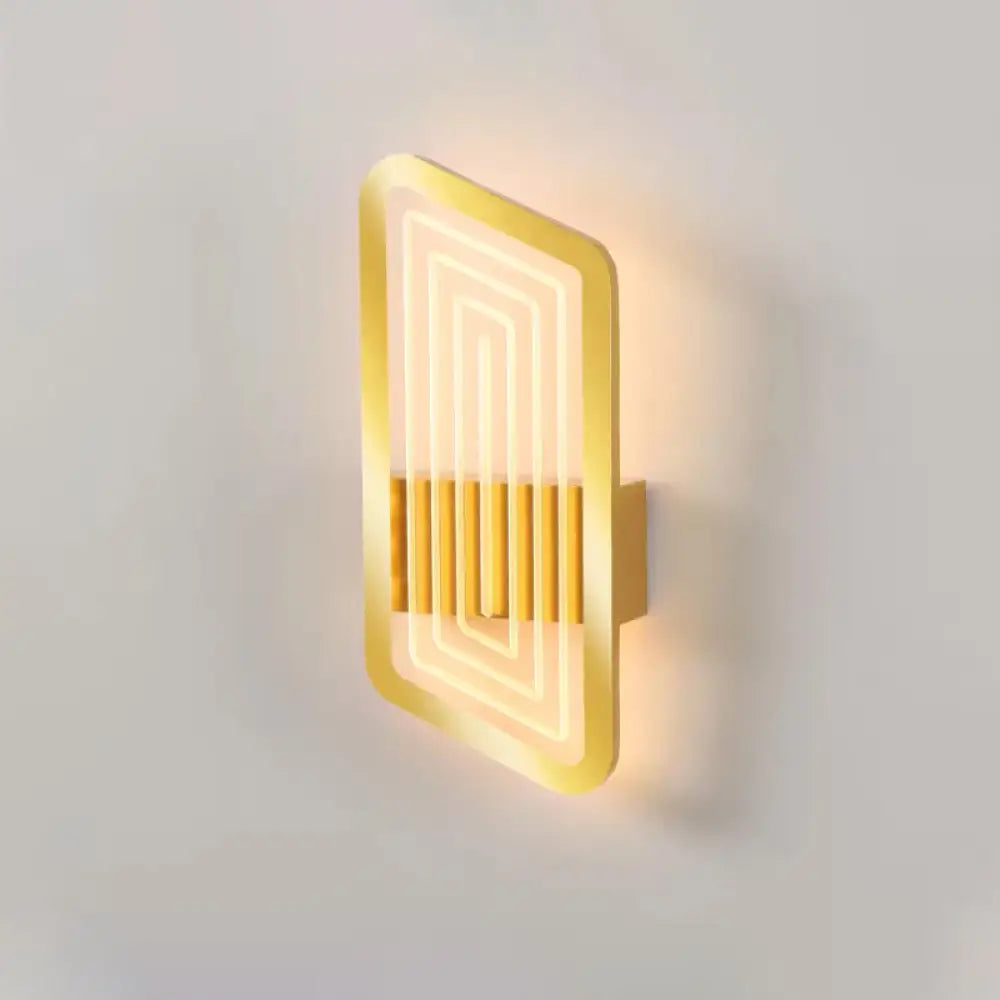 Nordic Metallic Wall Sconce In Black/Gold With Warm/White Light 12.5/19.5 Wide