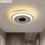 Nordic Mini Thin Flushmount Acrylic Led Ceiling Light - Warm/White Black-White