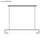 Nordic Minimalist Bar Hanging Rectangular Frame Pendant Light Pendant