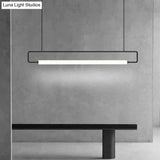 Nordic Minimalist Bar Hanging Rectangular Frame Pendant Light Pendant