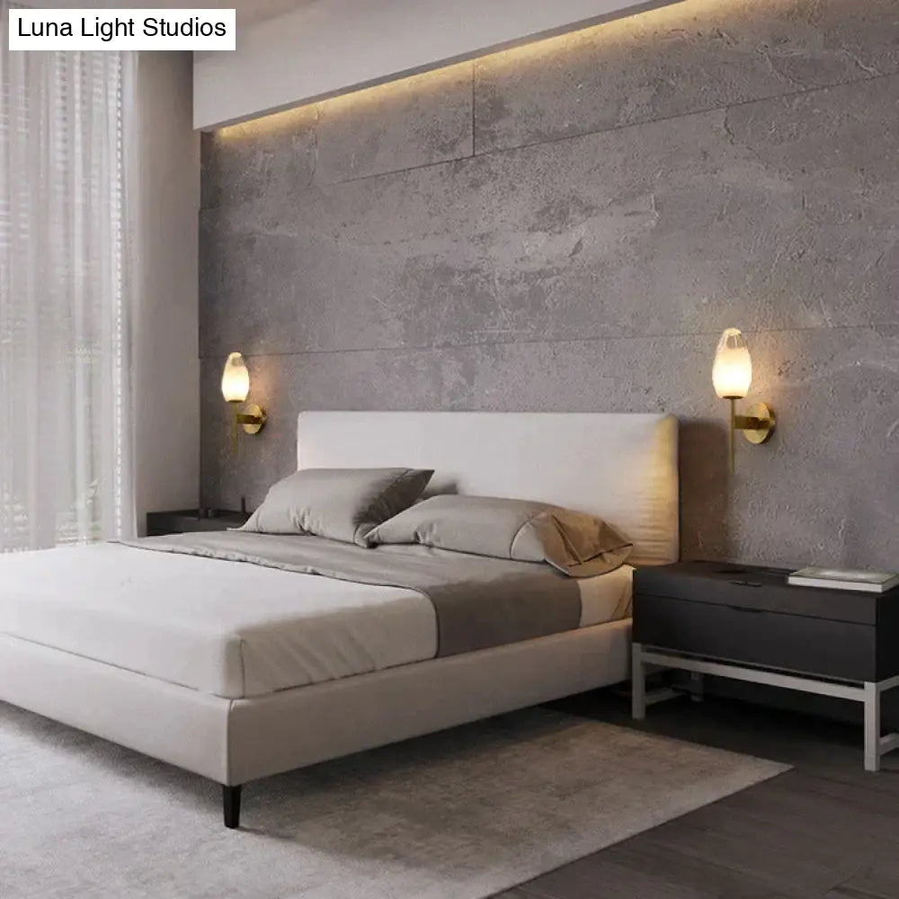 Nordic Minimalist Bedroom Bedside Interior Corridor Villa Staircase Copper Wall Lamp Lamps