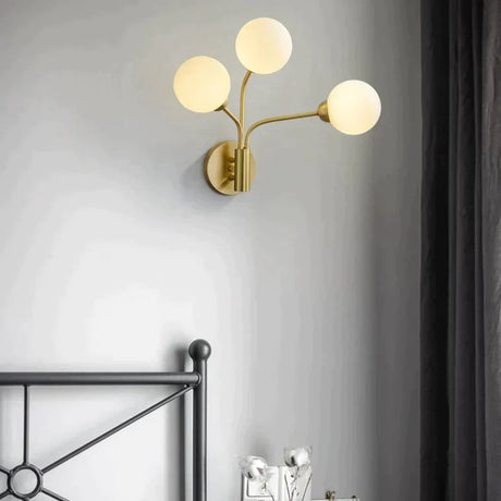 Nordic Minimalist Bedroom Bedside Light Corridor Aisle Full Copper Wall Lamp Lamps