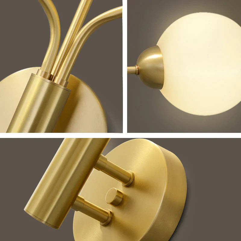 Nordic Minimalist Bedroom Bedside Light Corridor Aisle Full Copper Wall Lamp Lamps