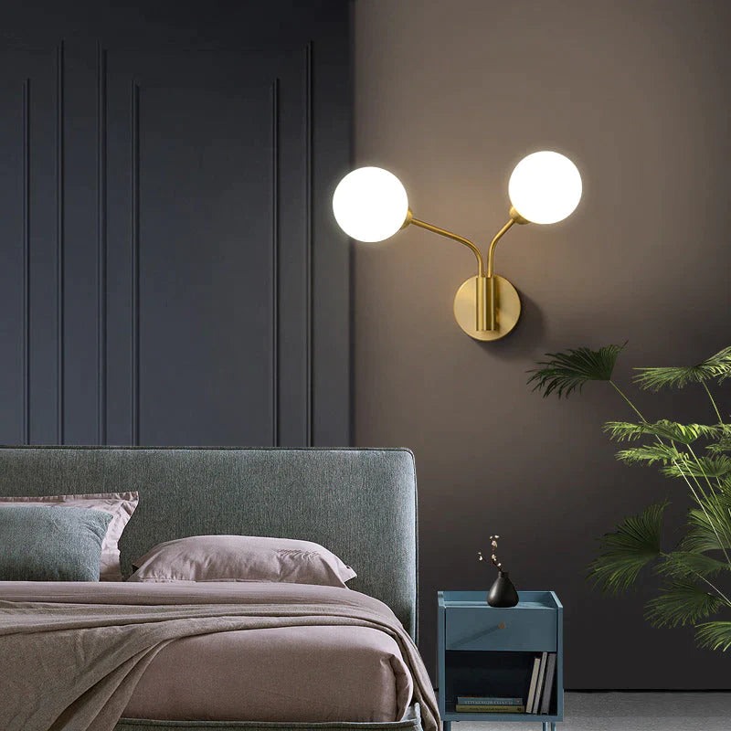 Nordic Minimalist Bedroom Bedside Light Corridor Aisle Full Copper Wall Lamp Lamps