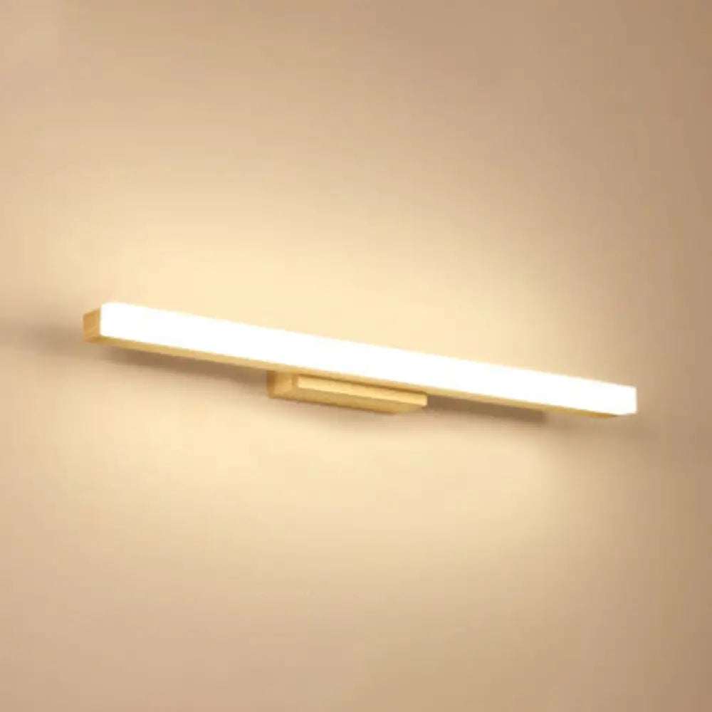 Nordic Minimalist Wood Vanity Light - Rectangular Single Wall Sconce / 31.5 Warm