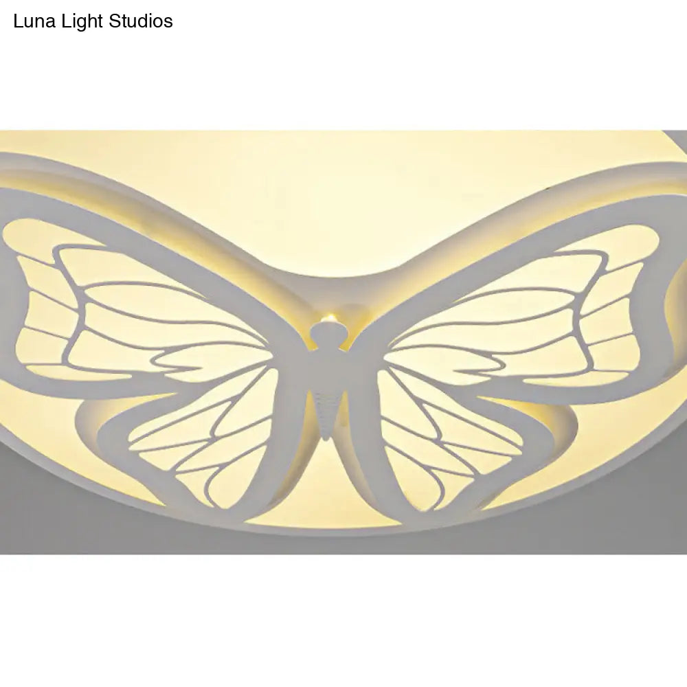 Nordic Modern Round Flush Mount Ceiling Light In White - Bedroom & Living Room Lighting