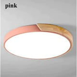 Nordic Oak App Dimmable Led Ceiling Lights Living Room Round Multicolor Alloy Lamp Bedroom Light