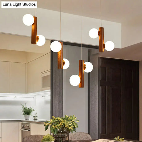 Nordic Opal Glass Ball Cluster Pendant Light For Dining Room