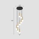 Nordic Opal Glass Spiral Ball Pendant Light For Stairways And Ceilings 9 / Gold