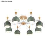 Nordic Orb Macaron Hanging Pendant Chandelier - 8 Bulbs Metal Light For Nurseries