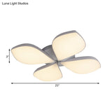 Nordic Petal Acrylic Flush Mount Light Fixture For Bedroom Ceiling - 3/4/5 Heads White
