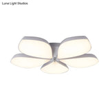 Nordic Petal Acrylic Flush Mount Light Fixture For Bedroom Ceiling - 3/4/5 Heads White