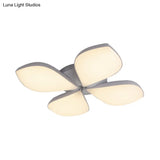 Nordic Petal Acrylic Flush Mount Light Fixture For Bedroom Ceiling - 3/4/5 Heads White