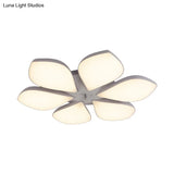 Nordic Petal Acrylic Flush Mount Light Fixture For Bedroom Ceiling - 3/4/5 Heads White