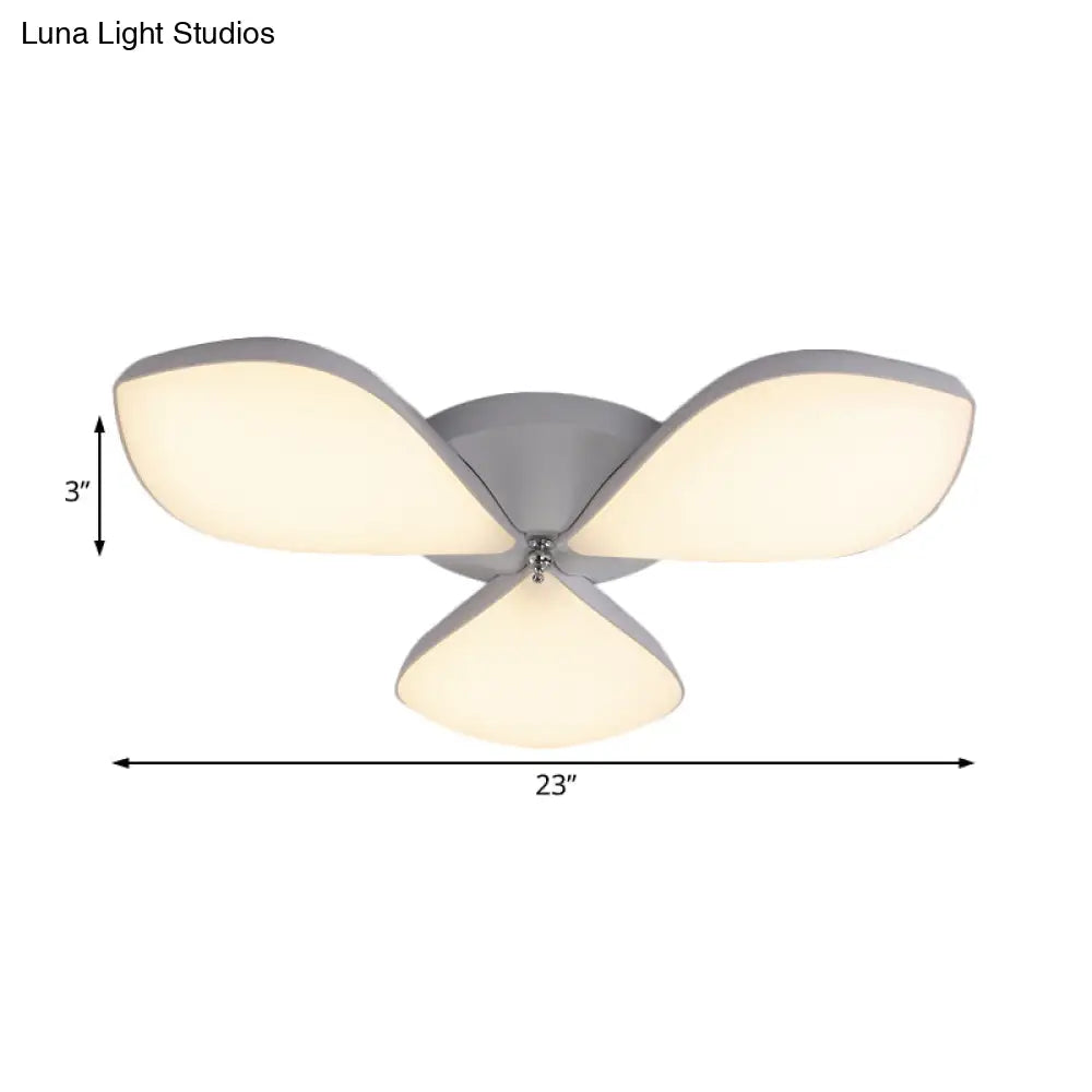Nordic Petal Acrylic Flush Mount Light Fixture For Bedroom Ceiling - 3/4/5 Heads White