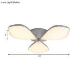 Nordic Petal Acrylic Flush Mount Light Fixture For Bedroom Ceiling - 3/4/5 Heads White