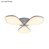 Nordic Petal Acrylic Flush Mount Light Fixture For Bedroom Ceiling - 3/4/5 Heads White