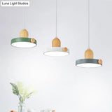 Nordic Pot Lid Led Pendant Lamp: Acrylic 3-Head Ceiling Light For Dining Room In White/Wood