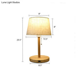Nordic Pull Chain Table Light: 1-Bulb Night Lamp With Fabric Empire Shade - Perfect For Bedroom