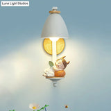 Nordic Resin Wall Lamp For Bedside With Bell Shade In White - Perfect Lighting Sleeping Kids