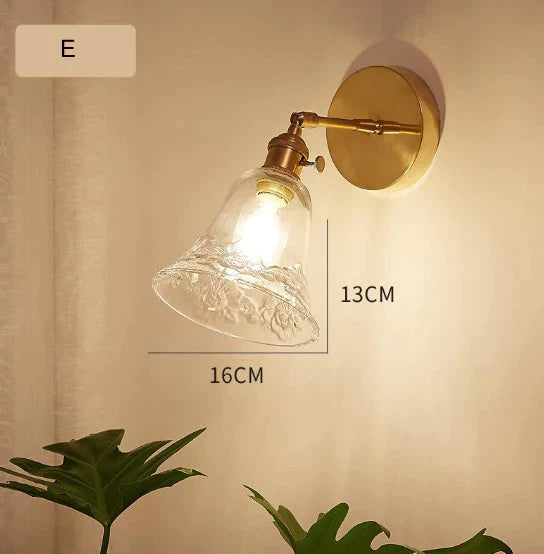 Nordic Retro Livingroom Bedroom Bedside Full Copper Wall Lamp Copper Wall Lamps