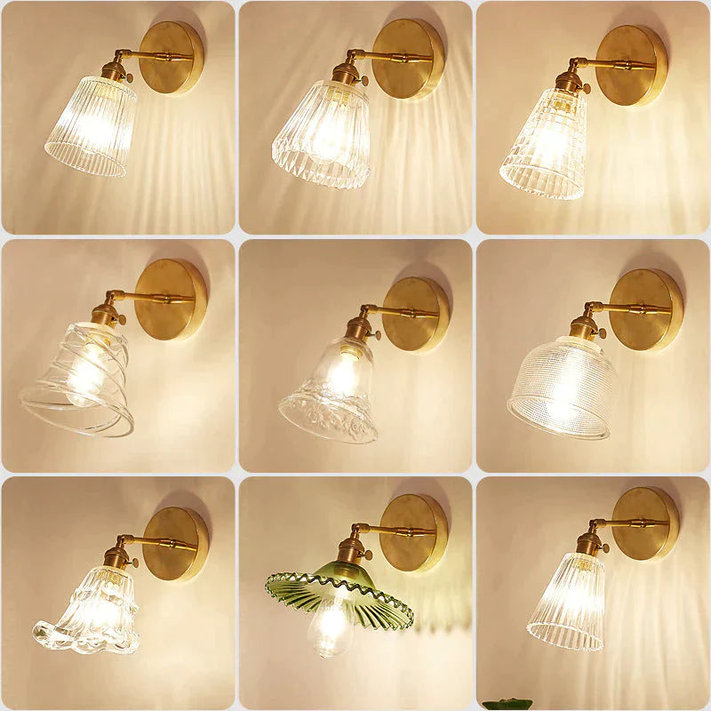 Nordic Retro Livingroom Bedroom Bedside Full Copper Wall Lamp Copper Wall Lamps