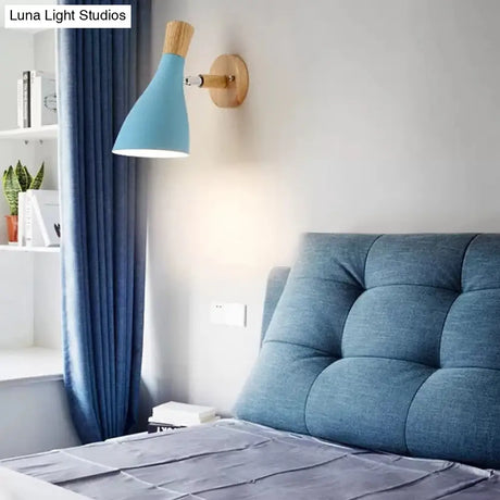 Nordic Rotatable Bottle Wall Sconce - 1 Head Metal Lamp For Kids Bedroom