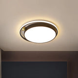 Nordic Round Acrylic Flush Mount Led Light Fixture - 16’/19.5’ Wide Black For Bedroom / 16’