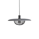 Nordic Saucer Metal Pendant Light With Cage - 1 Head Ceiling Lamp For Dining Room Grey / 14’